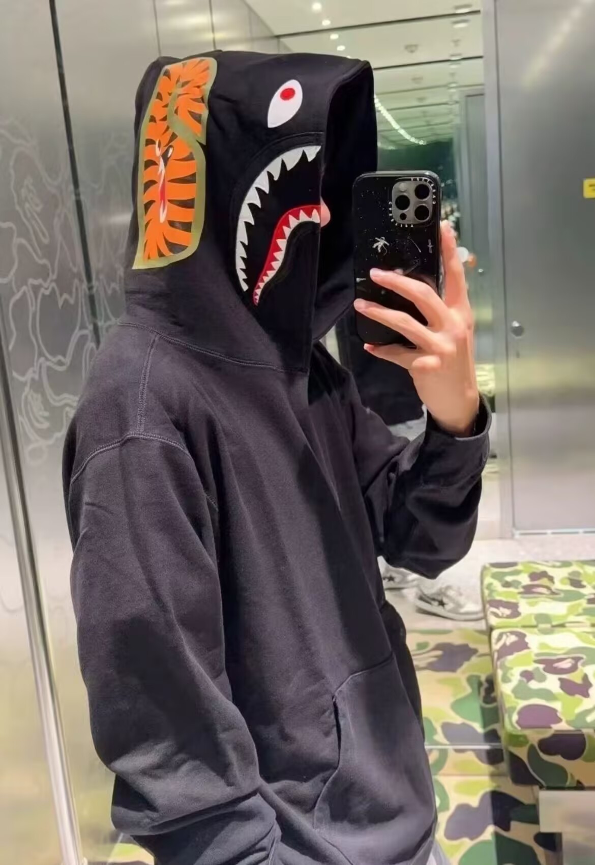 EM Sneakers BAPE Shark Full Zip Hoodie (SS22) Black review 0