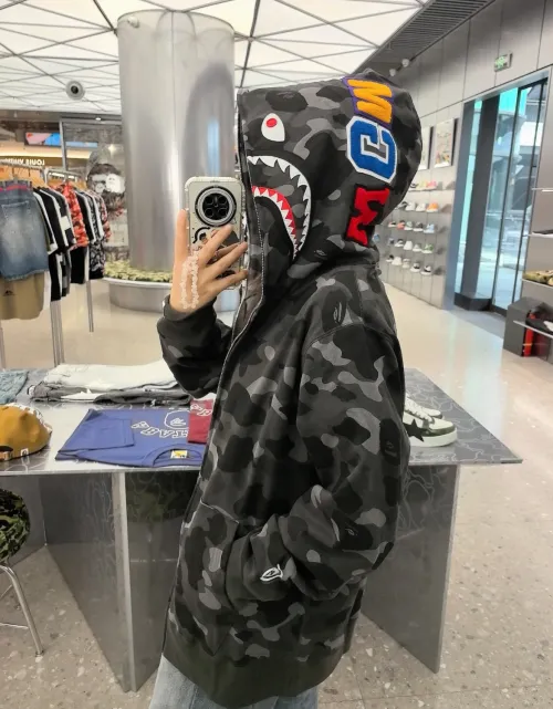 EM Sneakers BAPE Color Camo Shark Full Zip Hoodie (SS23) Black review 