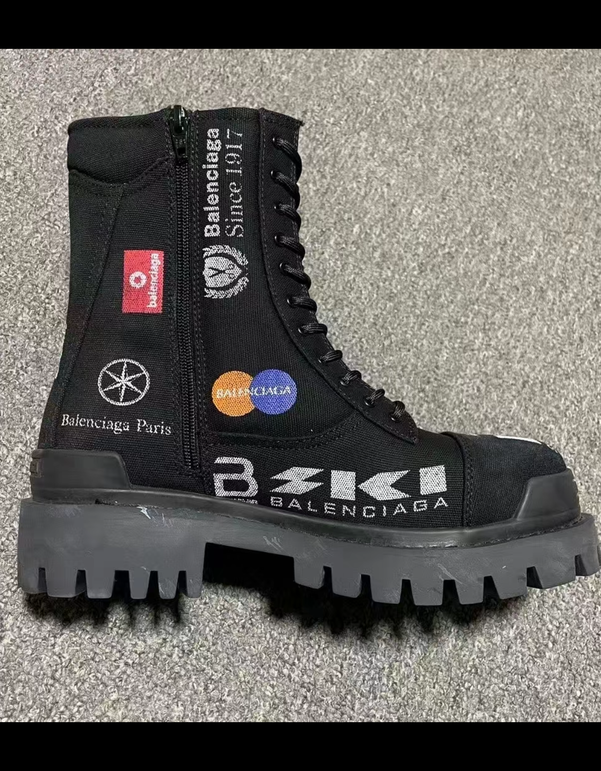 EM Sneakers Balenciaga Strike Boot Combat Co Branded Graffiti review 0
