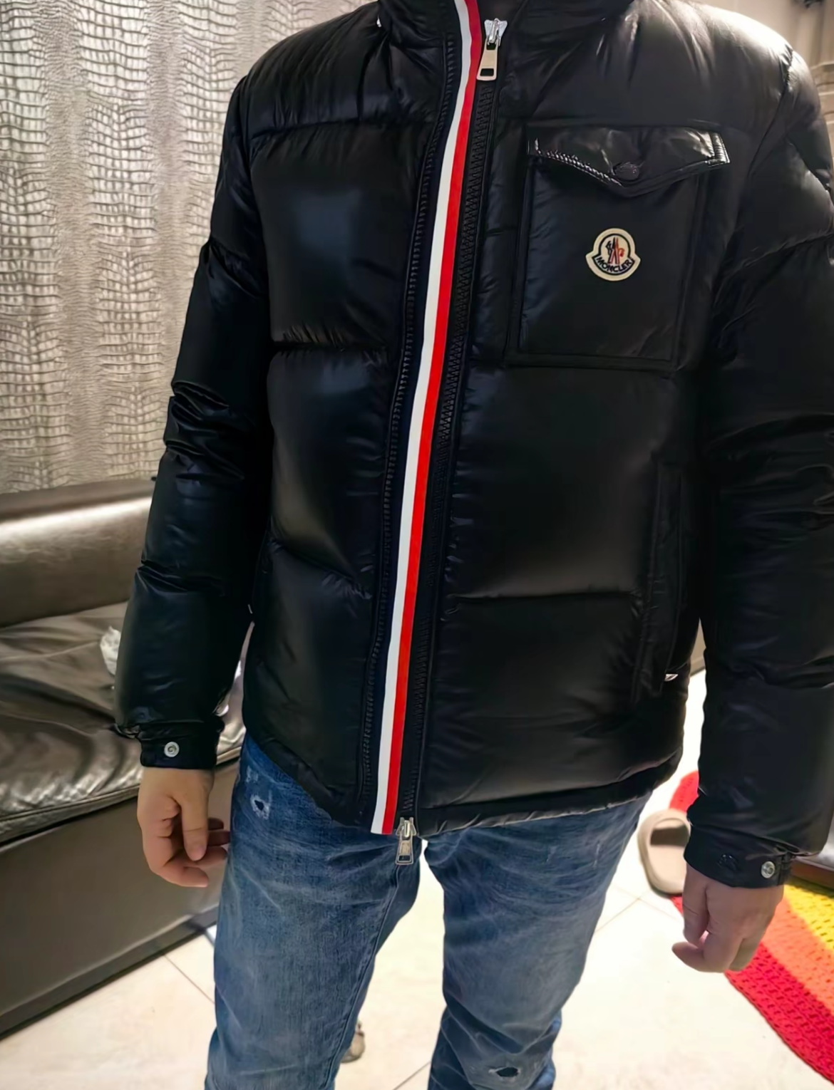 EM Sneakers Moncler Tricolor Web Down Jacket Black review 1
