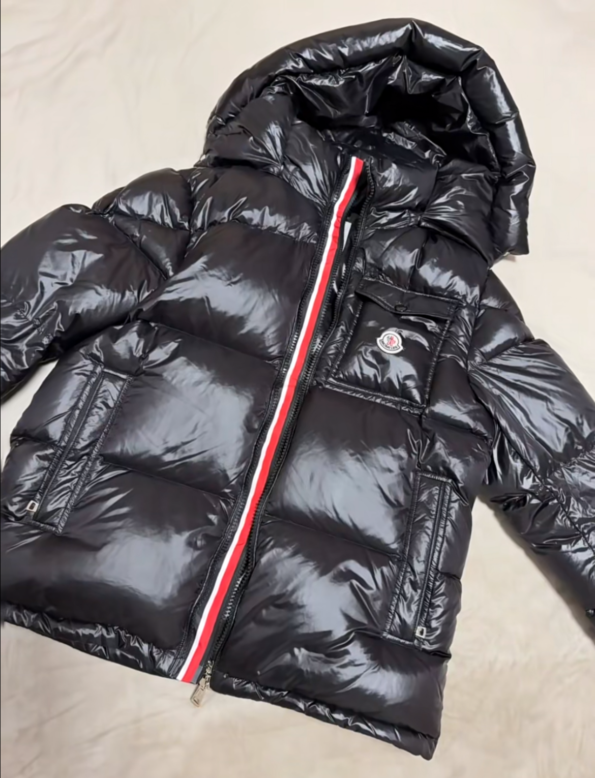 EM Sneakers Moncler Tricolor Web Down Jacket Black review 0