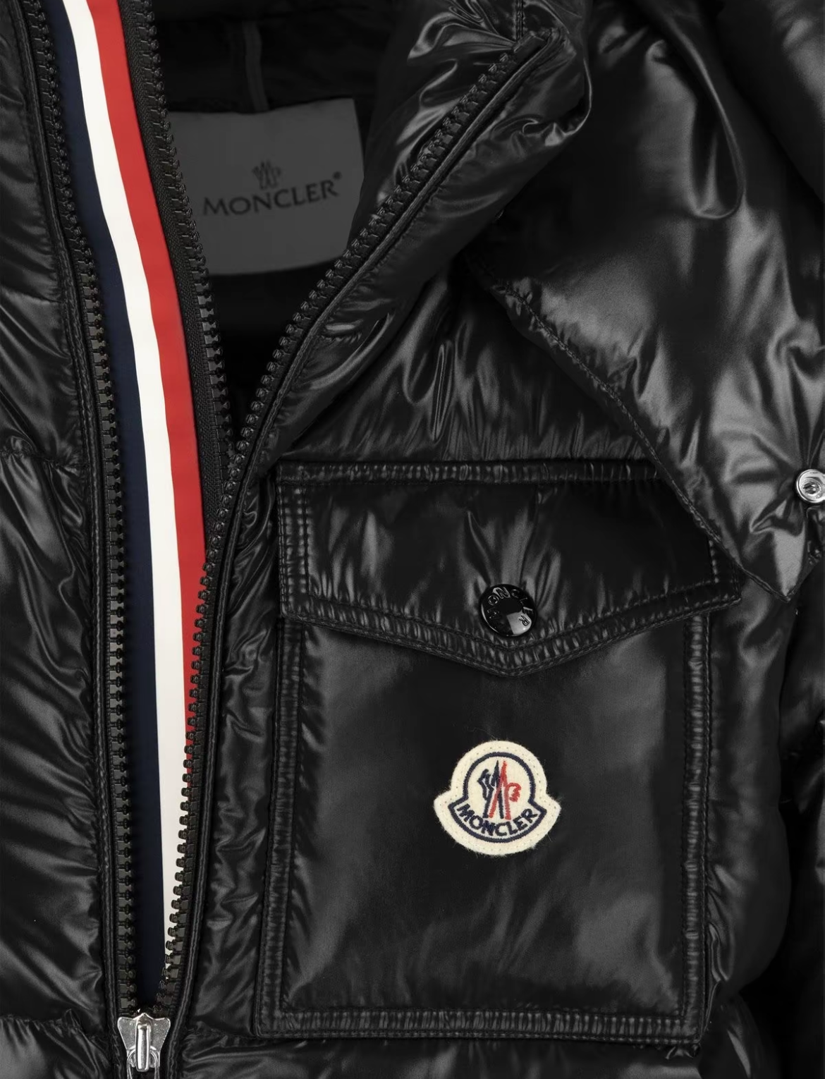 EM Sneakers Moncler Tricolor Web Down Jacket Black review 0