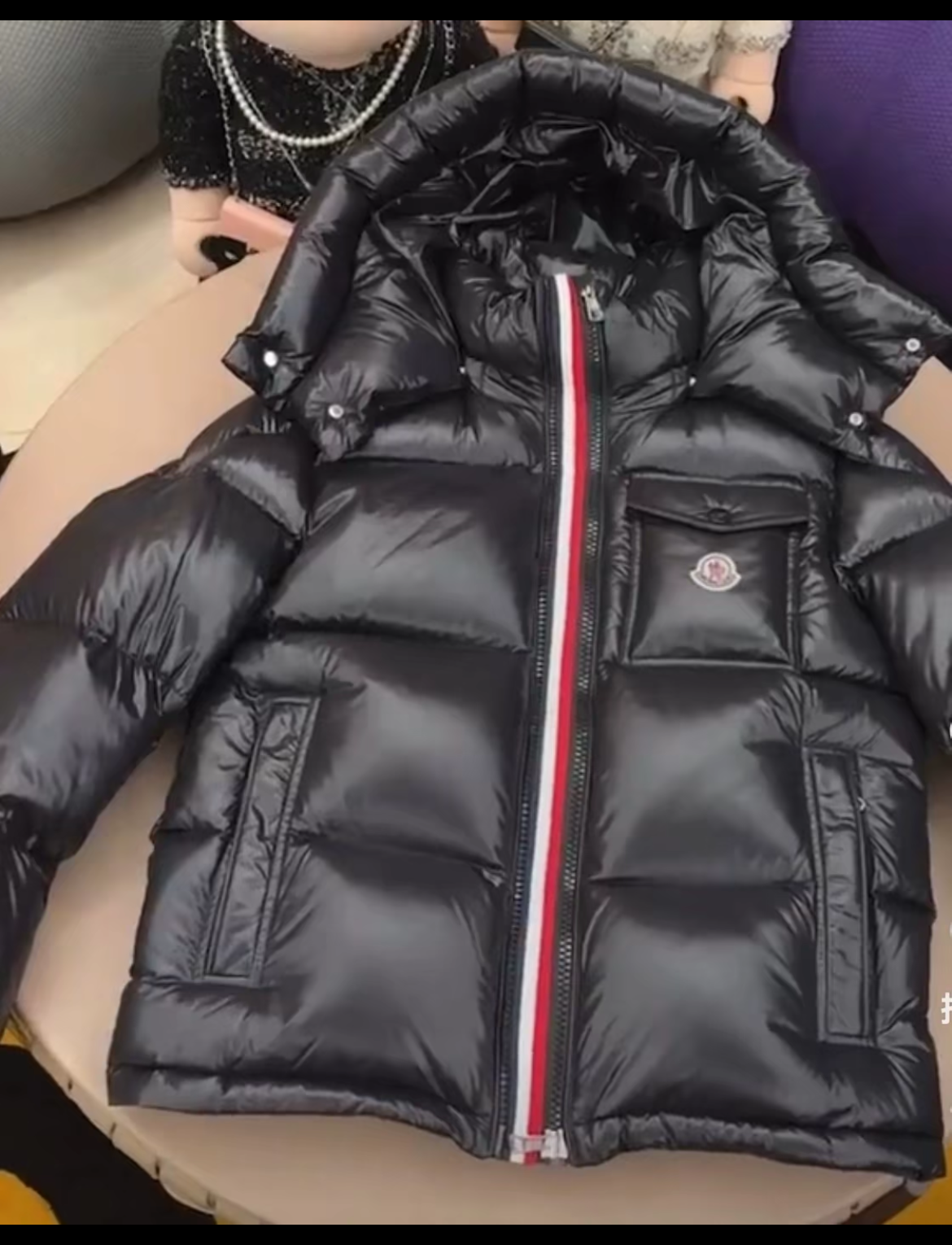 EM Sneakers Moncler Tricolor Web Down Jacket Black review 0