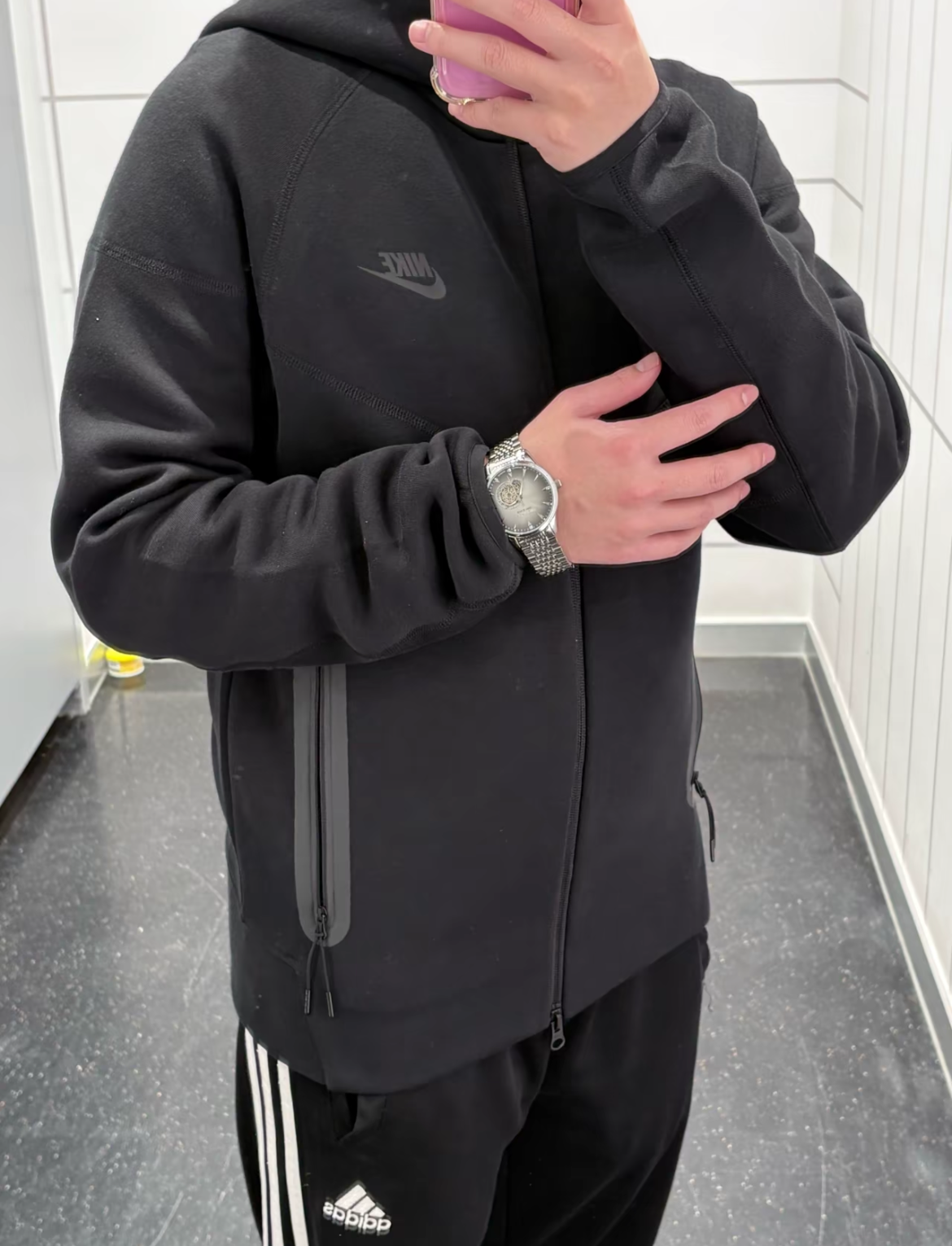 EM Sneakers Nike Sportswear Tech Fleece Full-Zip Hoodie & Joggers Set Dark Heather Black review 0