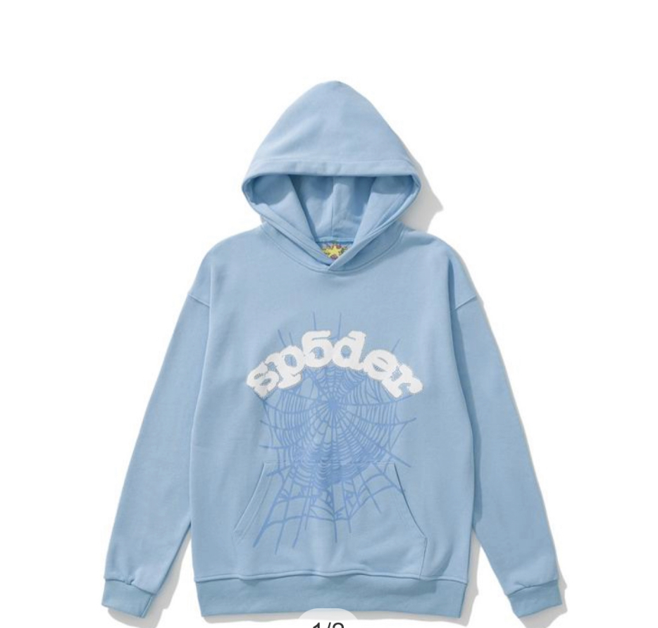 EM Sneakers Sp5der Print Gothic Hoodie Sky Blue review Alejandro