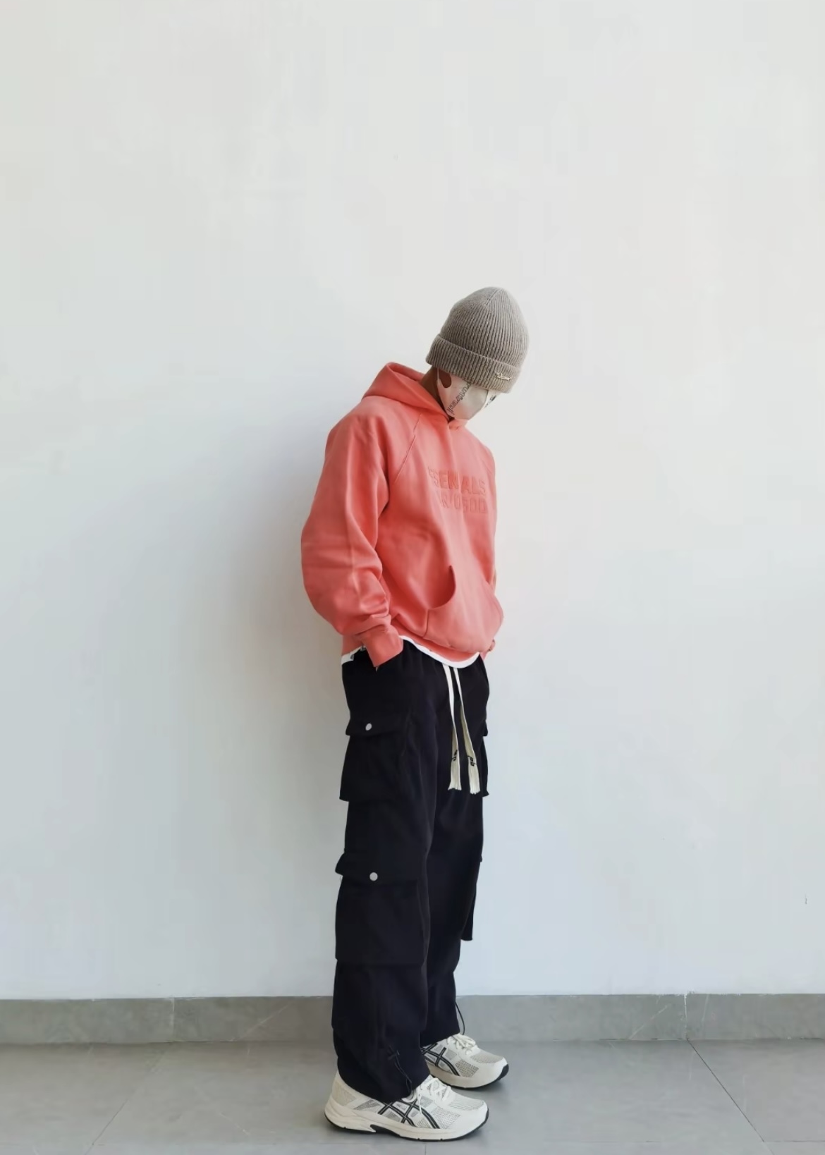 EM Sneakers Fear of God × Essentials Hoodie & Sweatpant Set -3521 White/Orange/Gray review Angel Tejad