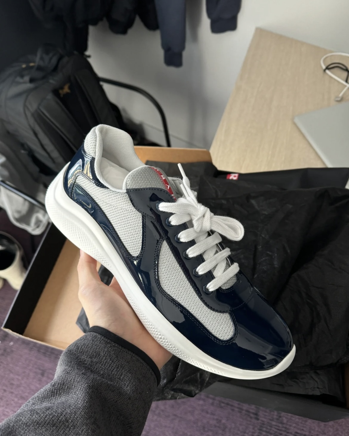 EM Sneakers Prada Americas Cup Royal Blue/Silver review 0