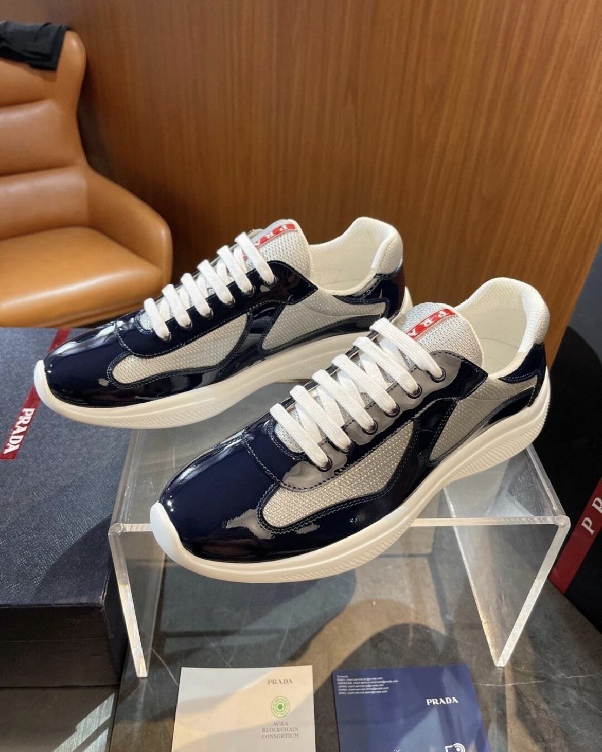 EM Sneakers Prada Americas Cup Royal Blue/Silver review 0
