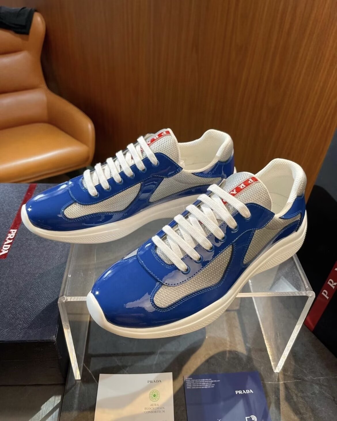 EM Sneakers Prada America's Cup Aviation Blue Silver review 0