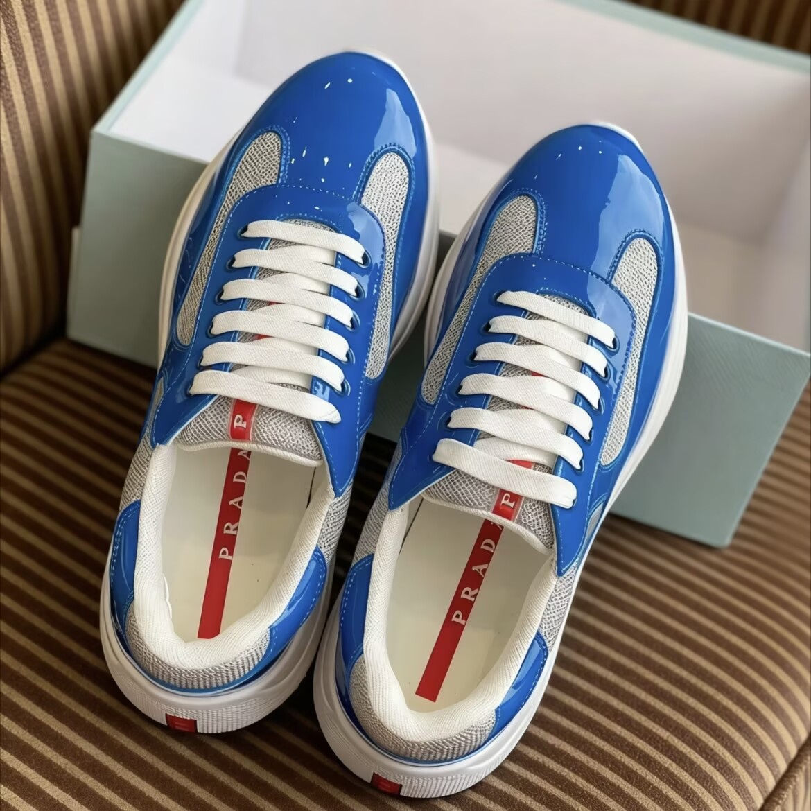 EM Sneakers Prada America's Cup Aviation Blue Silver review 0