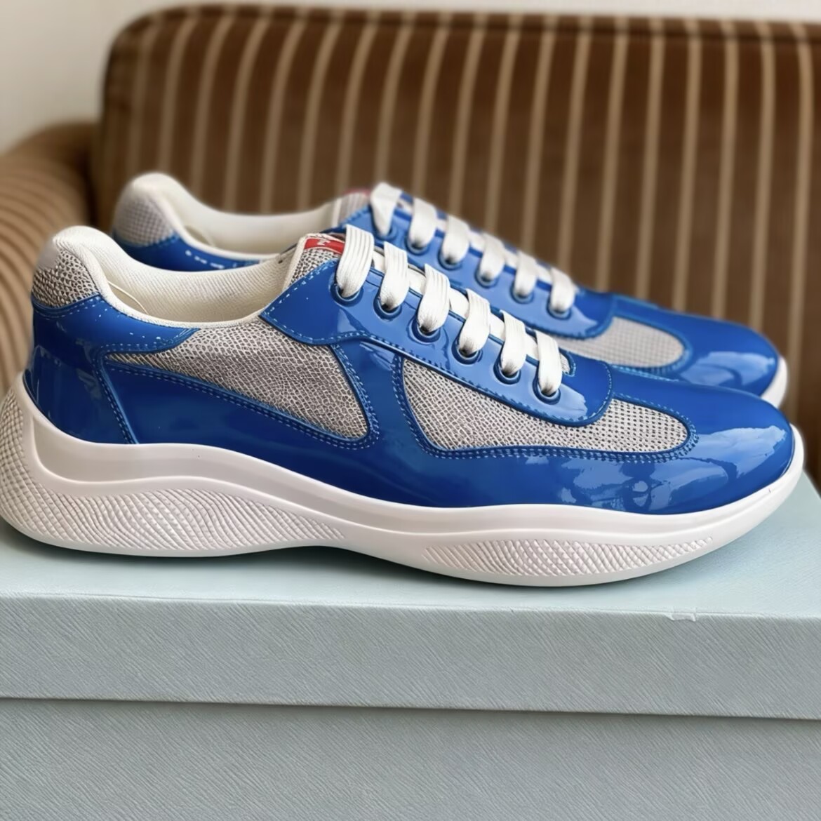 EM Sneakers Prada America's Cup Aviation Blue Silver review 0