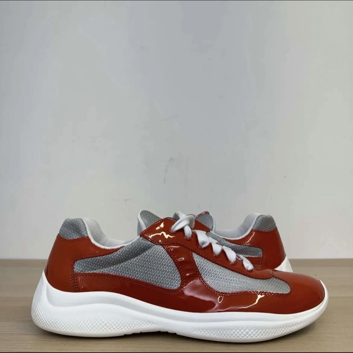 EM Sneakers Prada America's Cup Red Silver review 0