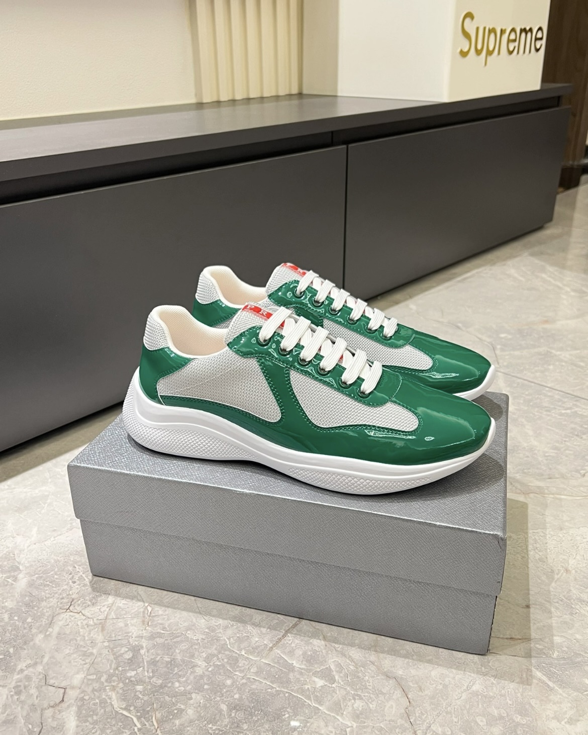 EM Sneakers Prada America's Cup Green Silver review dejuan myers 00