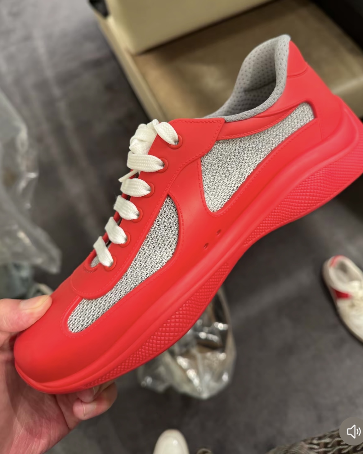 EM Sneakers Prada America's Cup Soft Rubber Red review Dominik Rogowski
