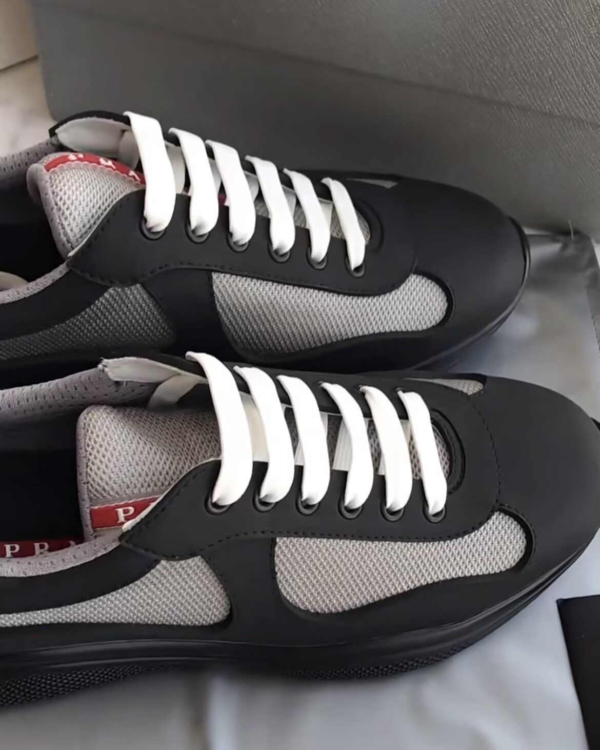 EM Sneakers Prada America's Cup Soft Rubber and Bike Fabric Sneakers Black review 0