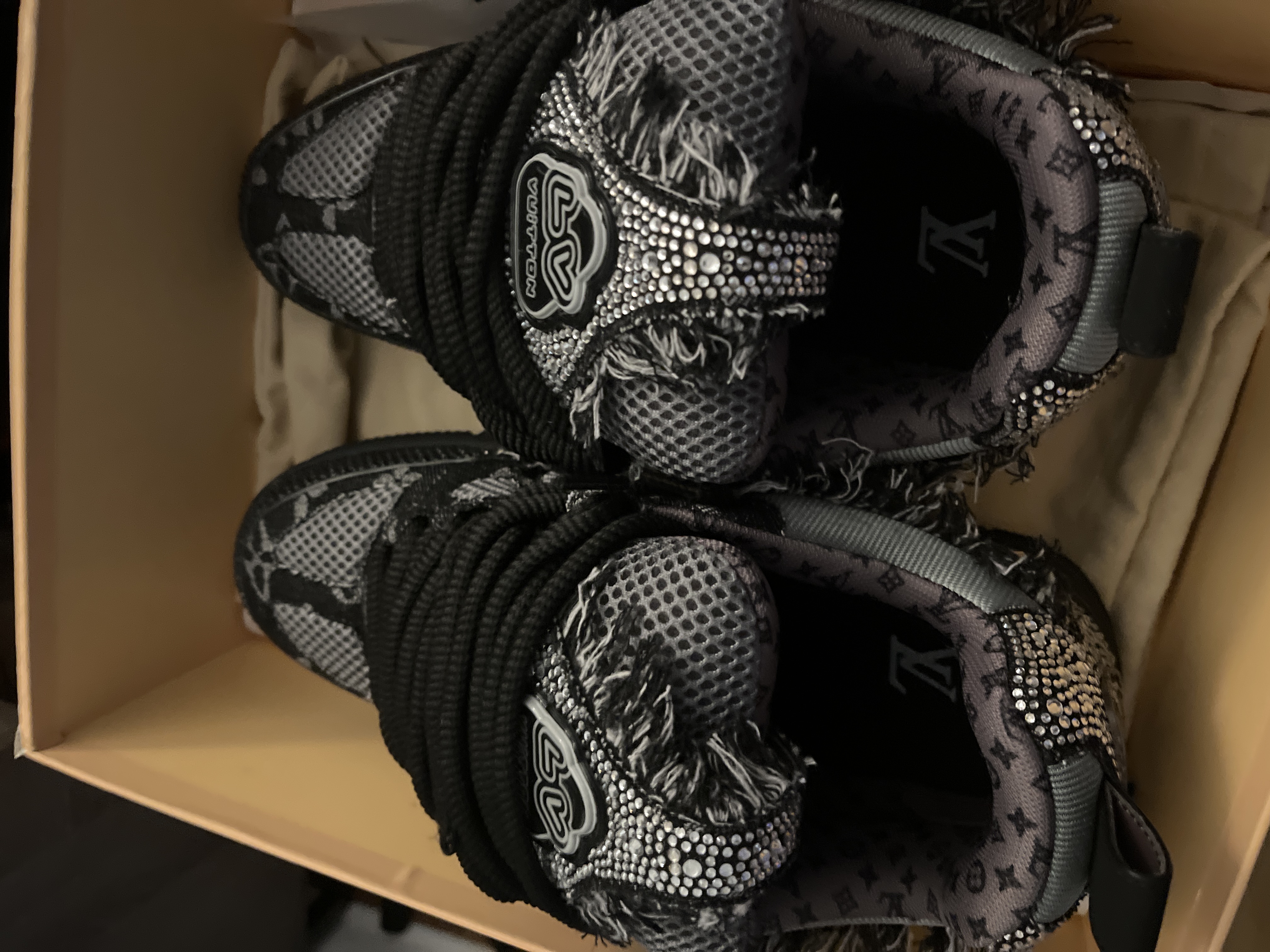 EM Sneakers Louis Vuitton LV Skate Sneaker Black Swarovski Monogran review 0