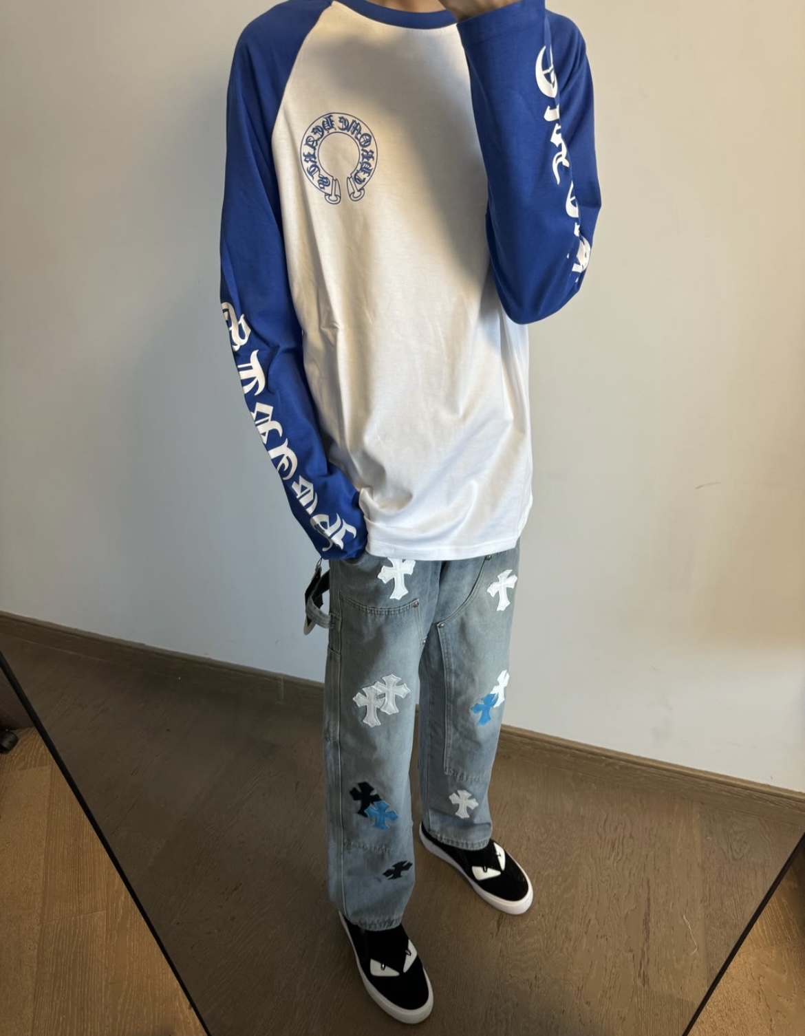 EM Sneakers Chrome Hearts Sanskrit Blue White Long Sleeve review Zaniya Marie