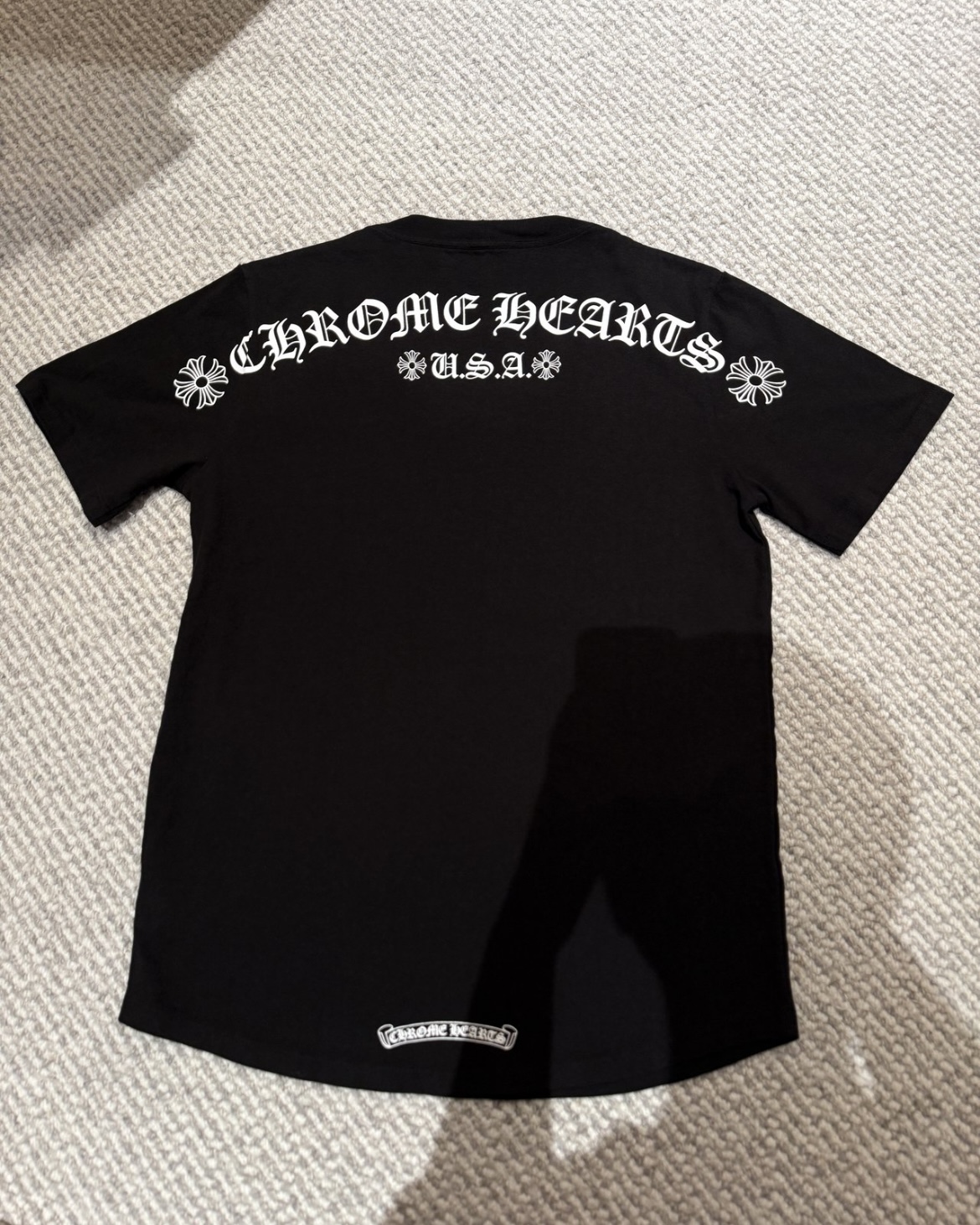 EM Sneakers Chrome Hearts Colorful Horseshoe Sanskrit Letters Printed T-shirt Black-2221 review Talha Farooq 01