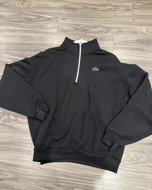 EM Sneakers Alo Yoga Accolade 1/4 Zip Pullover Black #K503 reviewed by