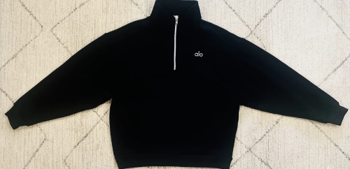 EM Sneakers Alo Yoga Accolade 1/4 Zip Pullover Black #K503 reviewed by