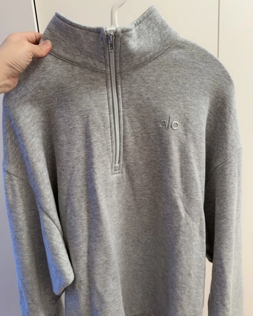EM Sneakers Alo Yoga Accolade 1/4 Zip Pullover Gray #K503 reviewed by