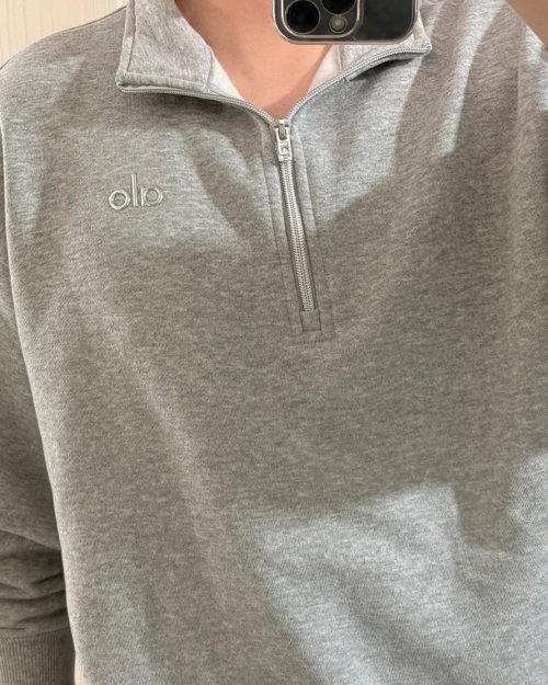 EM Sneakers Alo Yoga Accolade 1/4 Zip Pullover Gray #K503 reviewed by