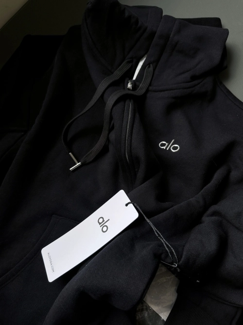 EM Sneakers Alo Yoga Accolade Full Zip Hoodie Black #K521 reviewed by