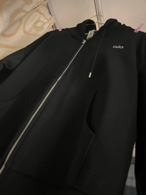 EM Sneakers Alo Yoga Accolade Full Zip Hoodie Black #K521 reviewed by