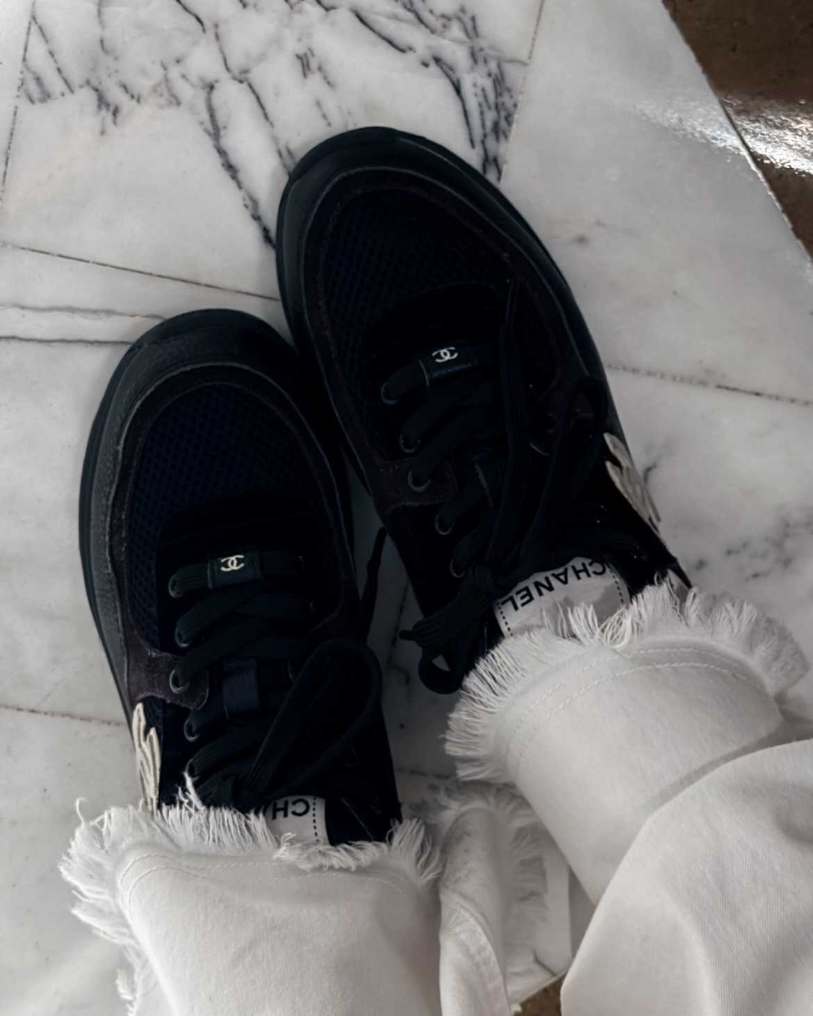 EM Sneakers Chanel Low Top Trainer Black White review Isaiah Smith