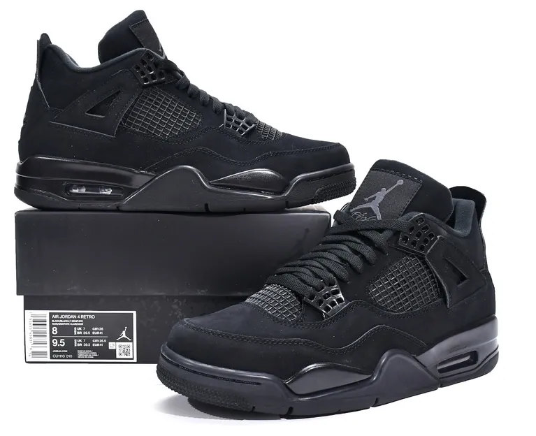 EM Sneakers provides 1:1 reps Jordan Retro 4 black cat.