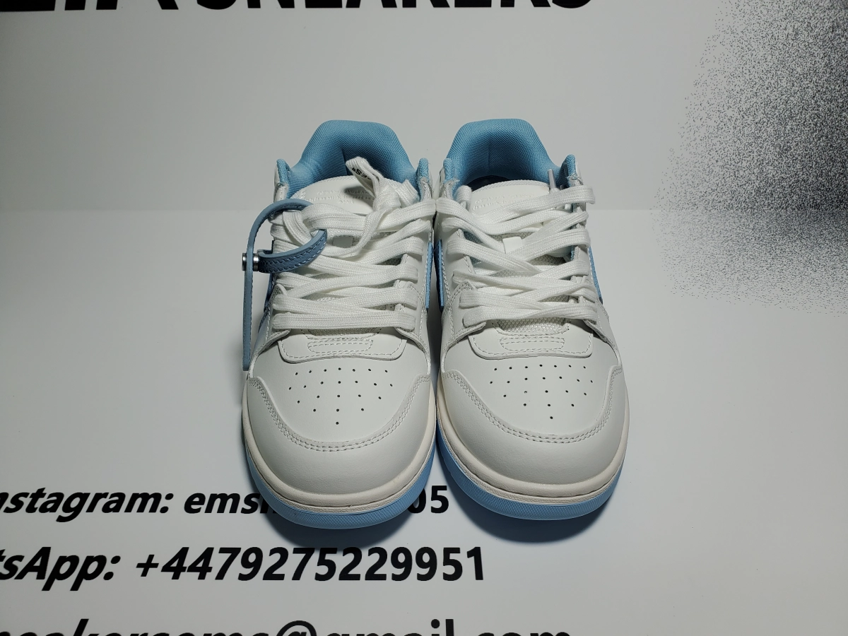 EM Sneakers QC pictures| OFF-WHITE Out Of Office Sky Blue And White