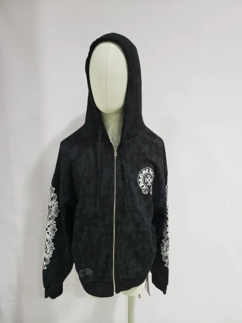 EM Sneakers QC | EM Sneakers Chrome Hearts Cross Flower Arm Zipper Hoodie 24SS Black