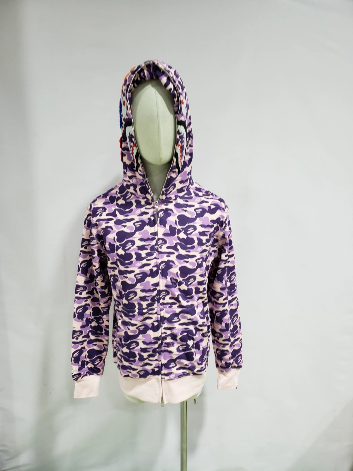 EM Sneakers QC | EM Sneakers BAPE Color Camo Shark Full Zip Hoodie Light Purple