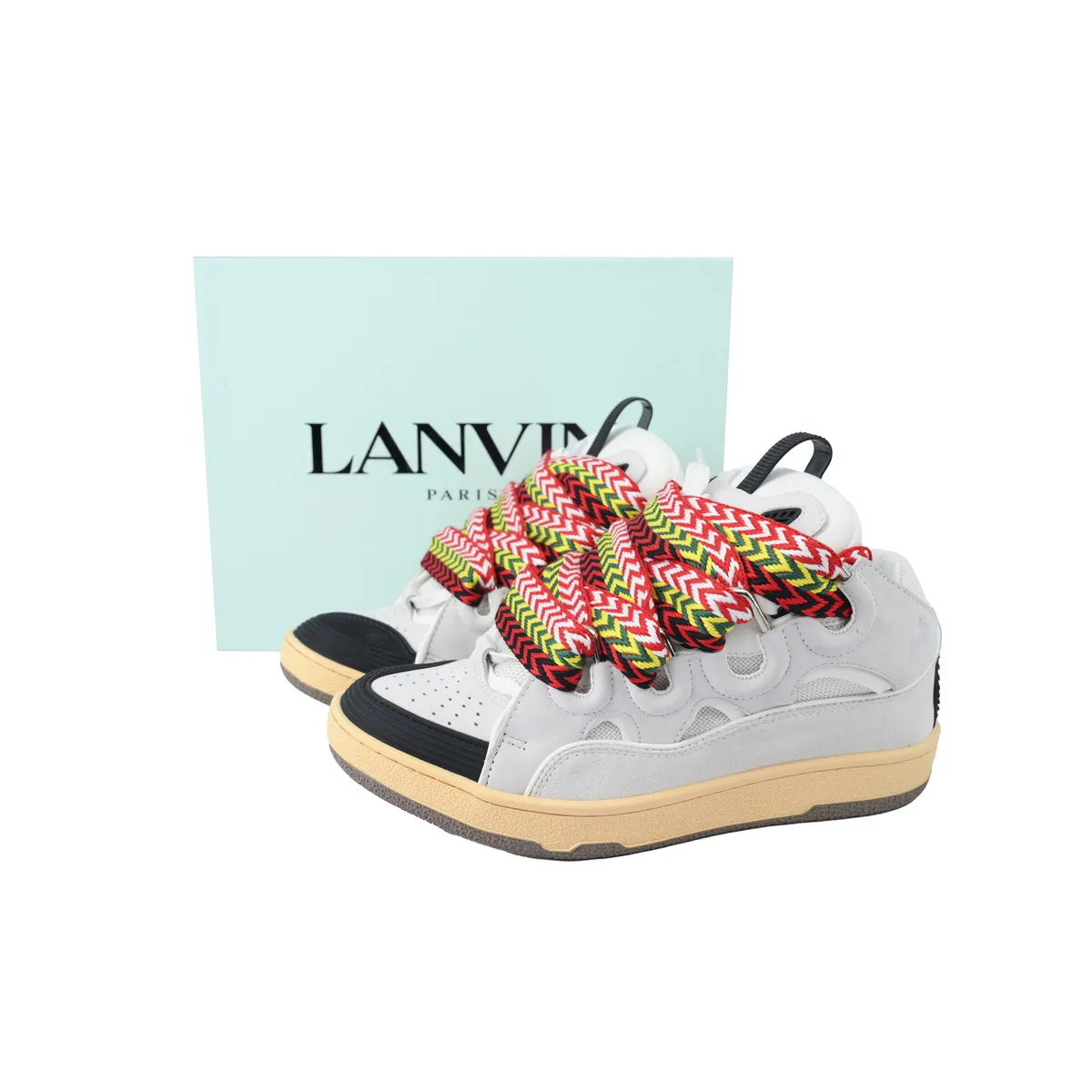 EM Sneakers QC | EM Sneakers Lanvin Leather Curb White Ivory