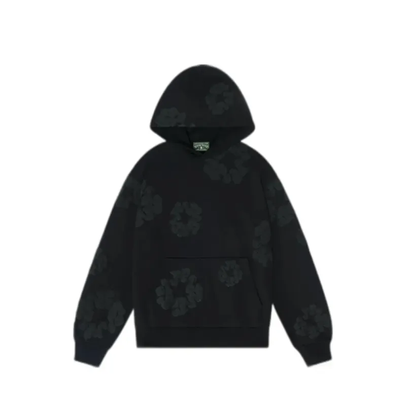 EM Sneakers QC |  EM Sneakers Denim Tears The Cotton Wreath Hooded Sweatshirt Black Monochrome