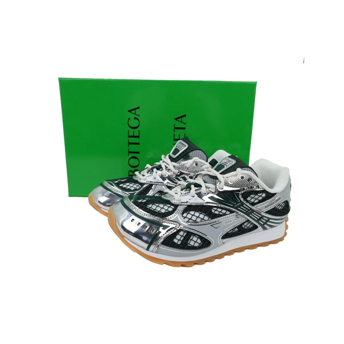 EM Sneakers QC | EM Sneakers Bottega Veneta Orbit Dark Green Silver