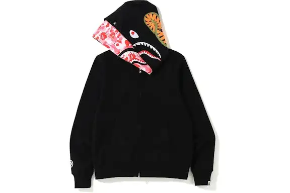 EM Sneakers QC | BAPE ABC Shark Full Zip Double Hoodie Black/Pink
