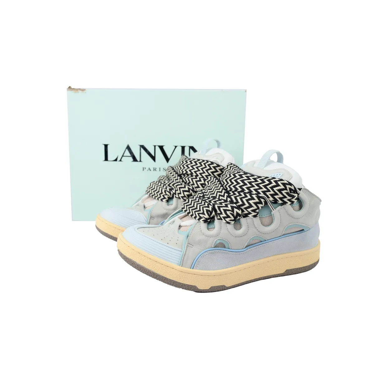 EM Sneakers QC | EM Sneakers Lanvin Leather Curb Blue