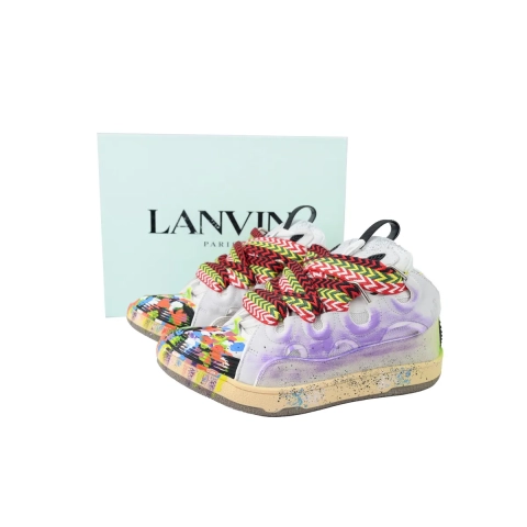 EM Sneakers QC | Lanvin Leather Curb x Gallery Dept Paint Drip Optical White