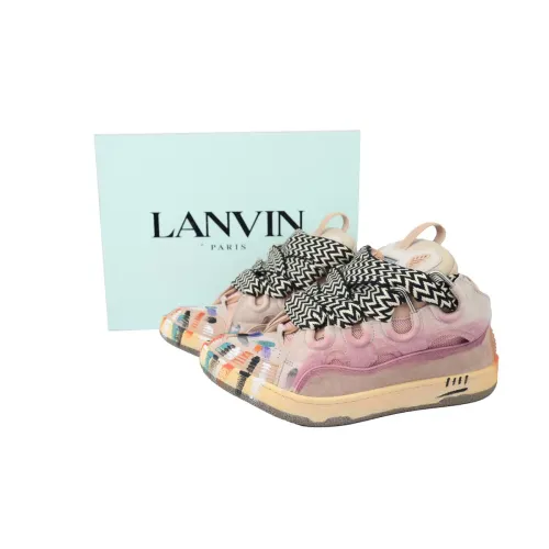 EM Sneakers QC | Lanvin Leather Curb x Gallery Dept Sneakers Paint Drip Pale Pink