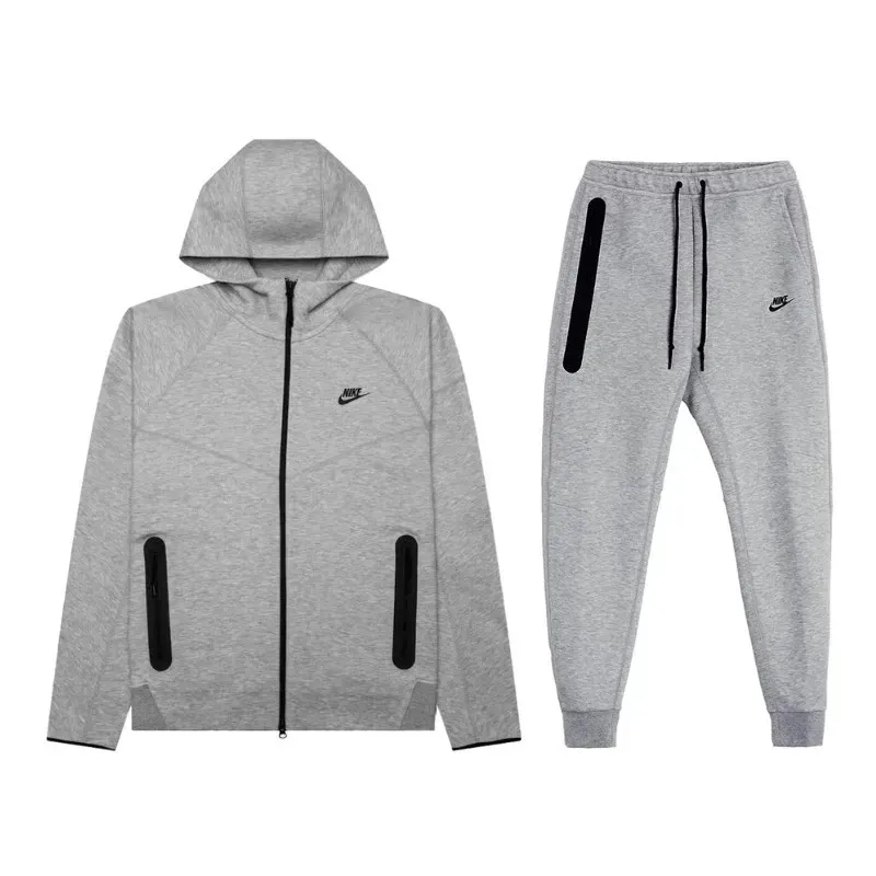 EM Sneakers QC | Nike Sportswear Tech Fleece Full-Zip Hoodie & Joggers Set Dark Heather Gray