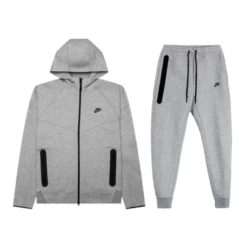 EM Sneakers QC | Nike Sportswear Tech Fleece Full-Zip Hoodie & Joggers Set Dark Heather Gray