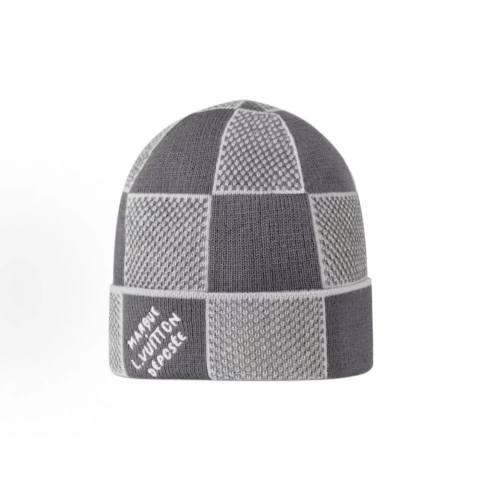 EM Sneakers QC | Louis Vuitton LV Damier Heritage Beanie Dark Grey