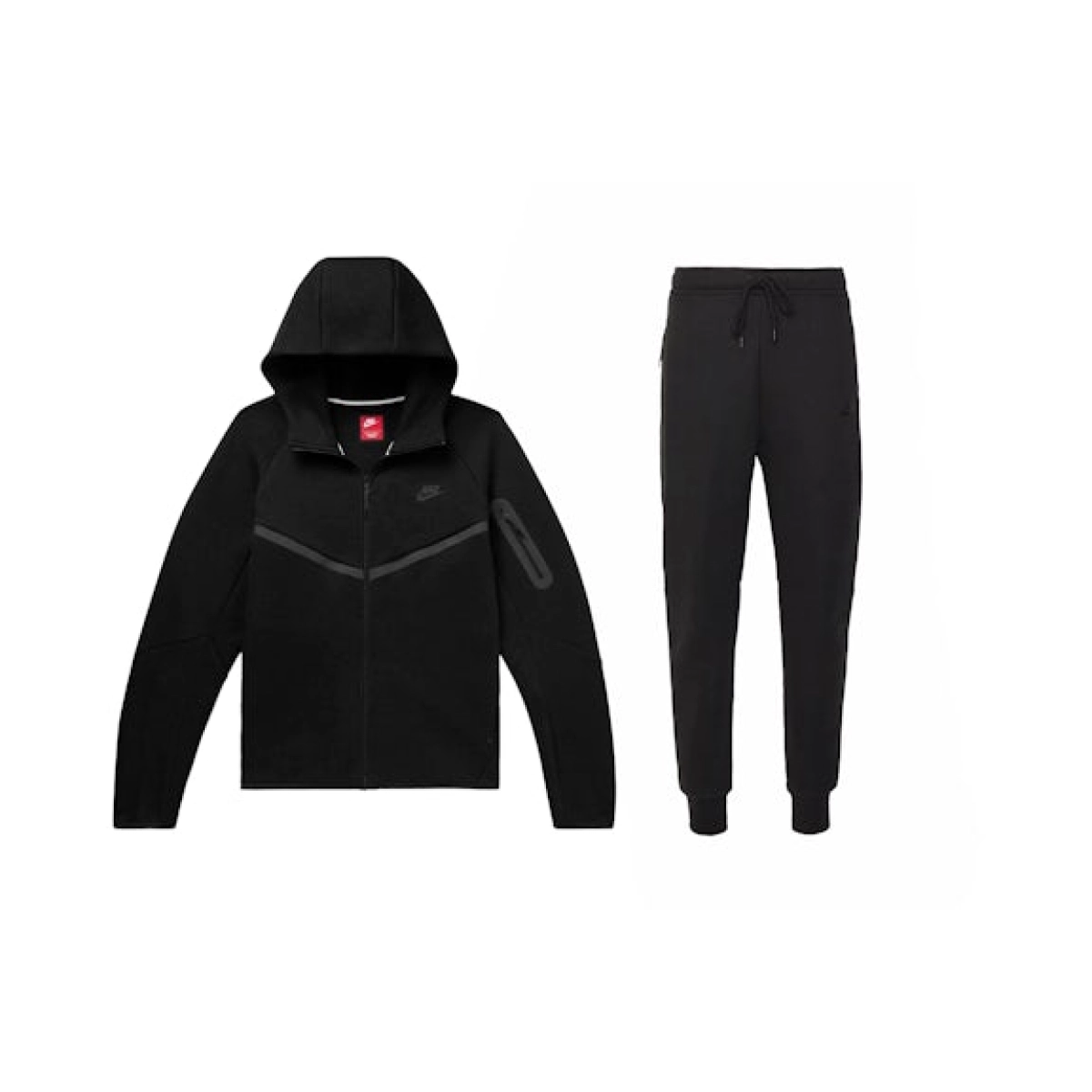 EM Sneakers QC | Nike Sportswear Tech Fleece Windrunner Full Zip Hoodie & Jogger Set (FW24) Black/Black