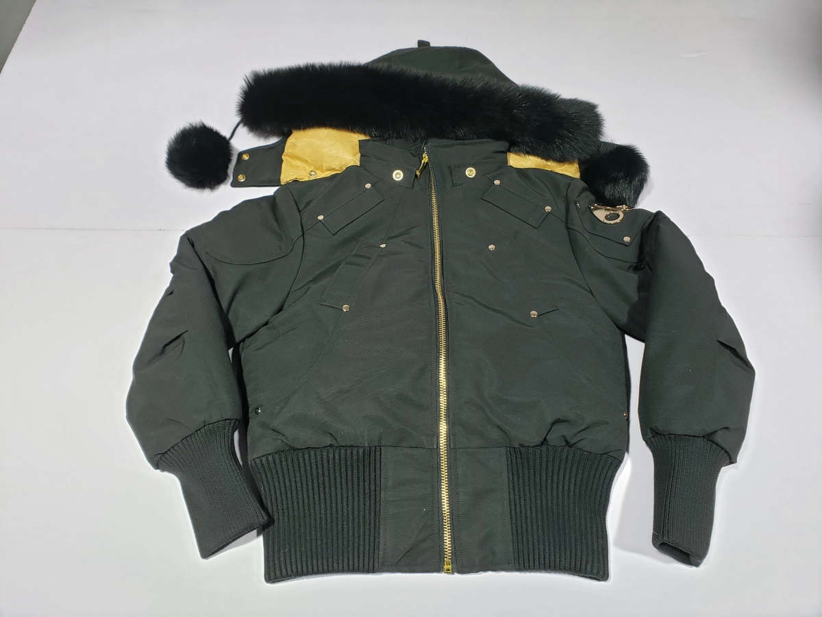 EM Sneakers QC | Moose Knuckles Original Ballistic Bomber Jacket Gold Scissors Black Fur（NFC）
