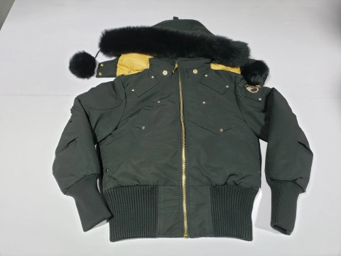 EM Sneakers QC | Moose Knuckles Original Ballistic Bomber Jacket Gold Scissors Black Fur（NFC）
