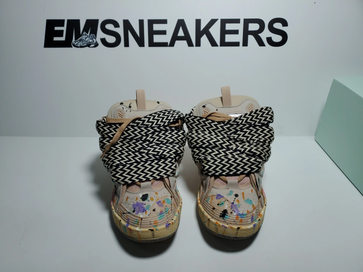 EM Sneakers QC | Lanvin Leather Curb x Gallery Dept Sneakers Paint Drip Pale Pink