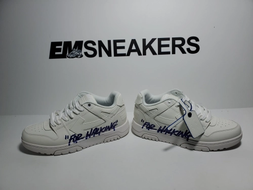 EM Sneakers QC | OFF-WHITE Out Of Office White and Blue Letters