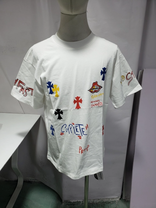 EM Sneakers QC | Chrome Hearts CH Graffiti Cartoon Short-Sleeve T-Shirt White