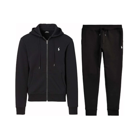 EM Sneakers QC | Polo Ralph Lauren Double-Knit Full-Zip Hoodie and Double-Knit Jogger Pant Set Polo Black